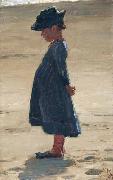 Peder Severin Kroyer Little girl standing on Skagen's southern Beach oil painting on canvas